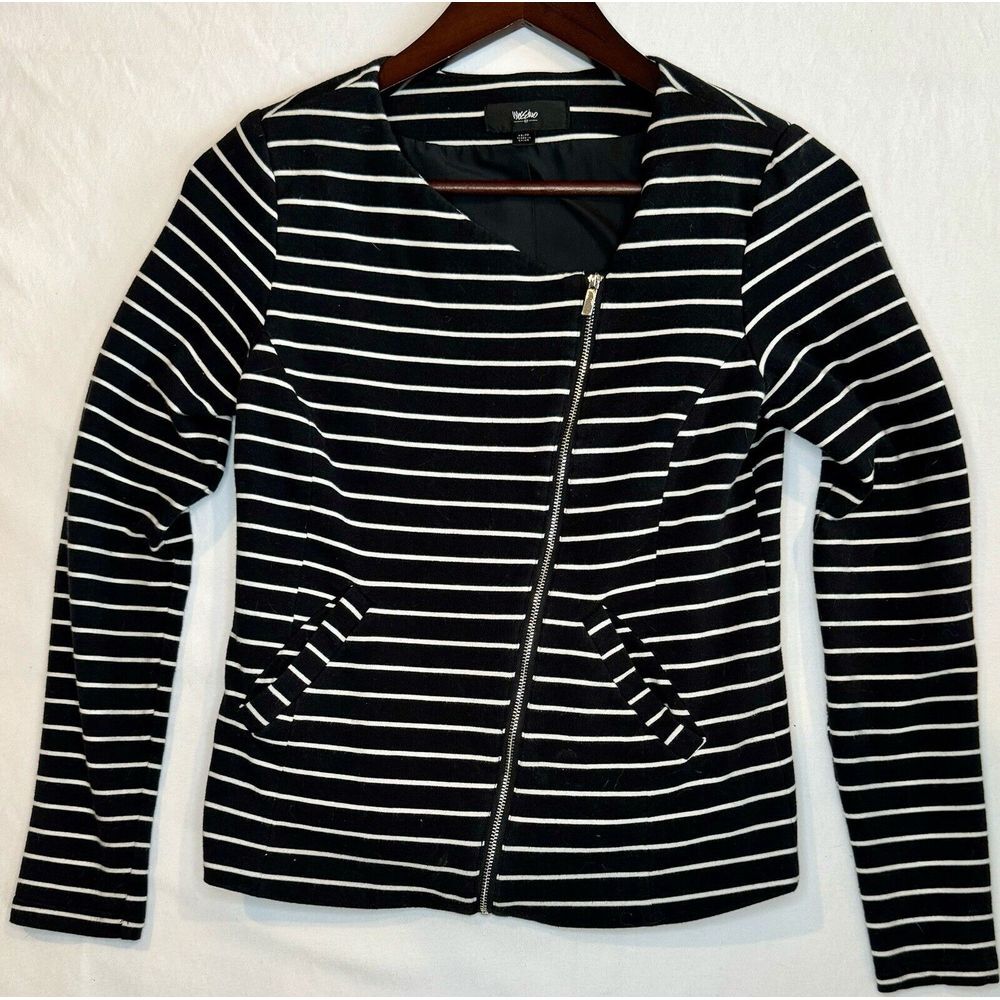 Mossimo Women's Striped Zip Up‎ Jacket Sz XS
